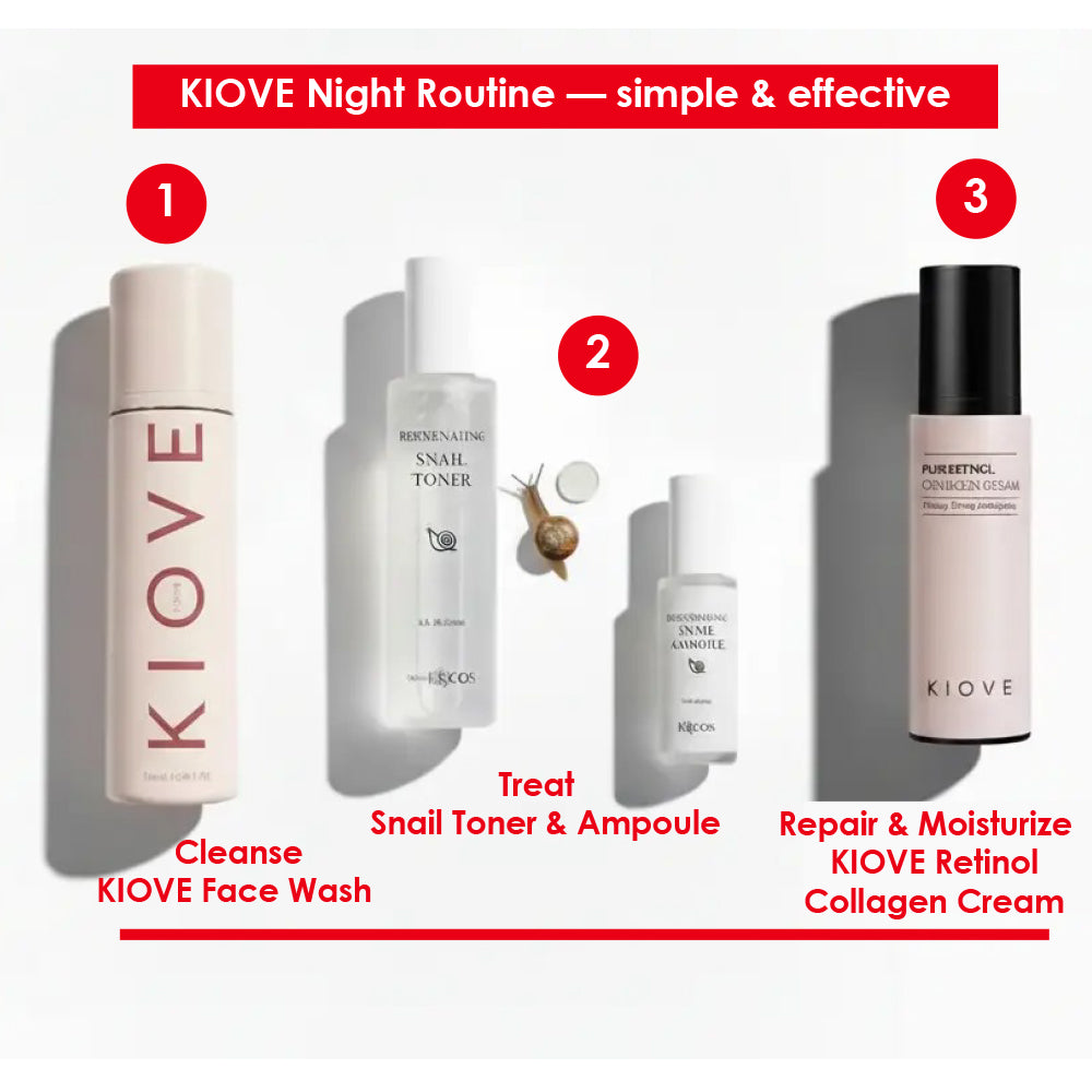 KIOVE Duo-Glow Foaming Facial Cleanser with Coconut Oil, Rose Water & Chlorella – Hydrating for All Skin Type, K-Beauty